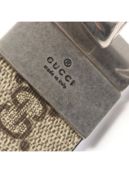 Gucci Belt Double GG Supreme Beige Black Leather main image 4